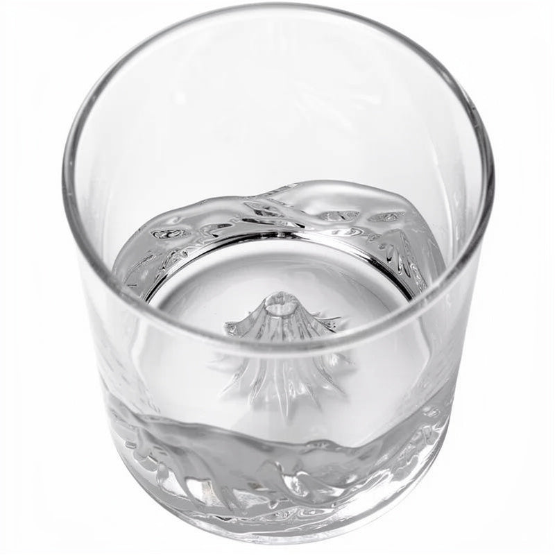 Clear Fuji Peak Whisky Glass, interior oblique on #f1f1f1