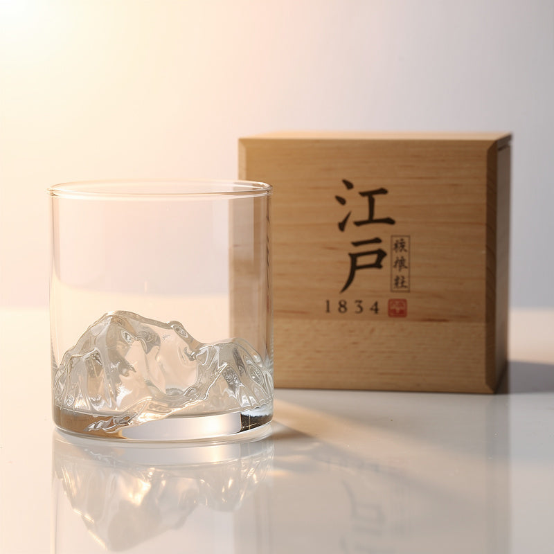Clear Fuji Peak Whisky Glass, packaging with EDO 1834 box