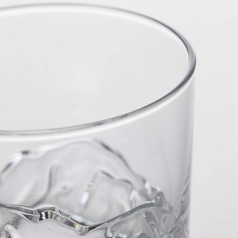 Clear Fuji Peak Whisky Glass, rim down on #f1f1f1