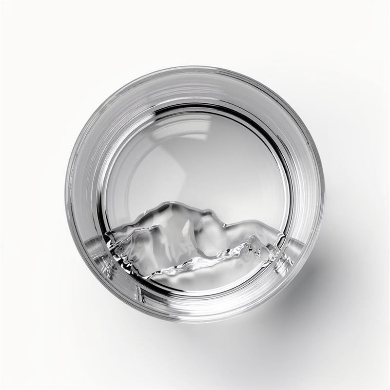 Clear Fuji Peak Whisky Glass, top down on #f1f1f1