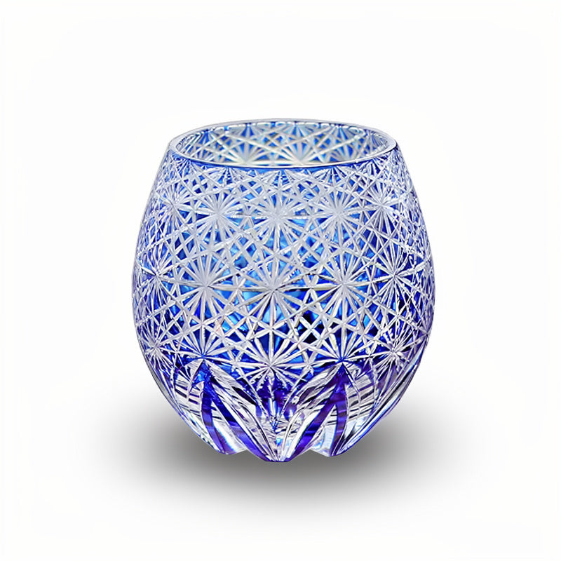 Cobalt Kiku-tsunagi Base Whiskey Glass
