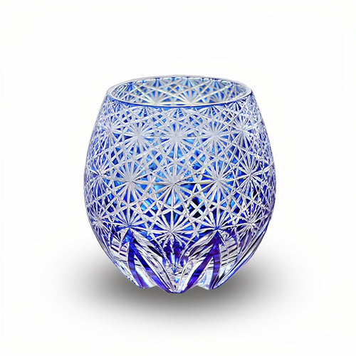Cobalt Kiku-tsunagi Base Whiskey Glass