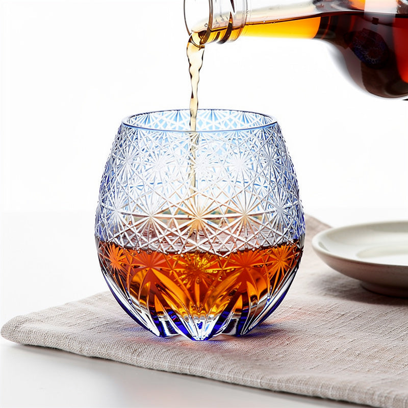 Cobalt Base Whiskey Glass