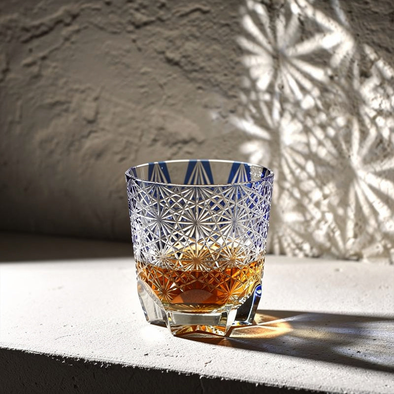 Cobalt Kiku-tsunagi First Pour Whiskey Glass