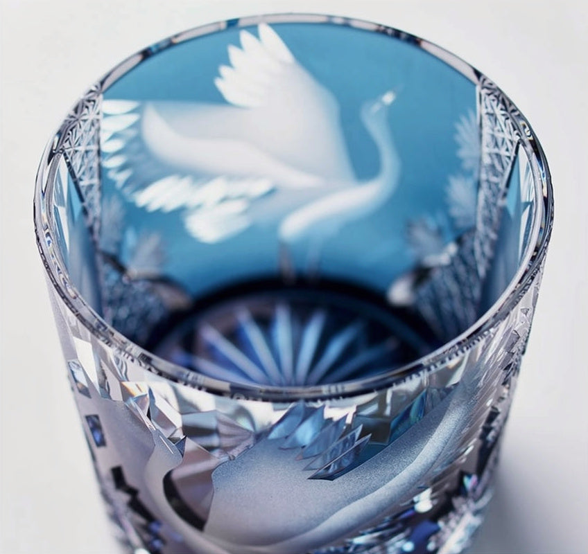 Cobalt Kage Whiskey Glass, interior view