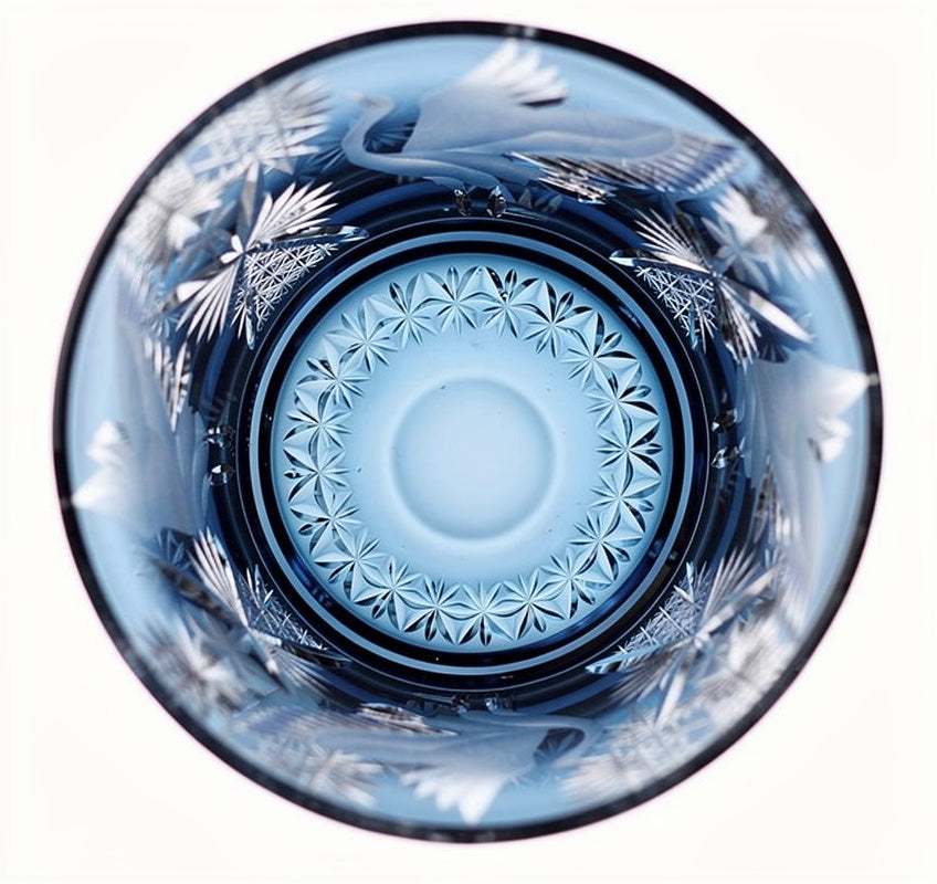 Cobalt Kage Whiskey Glass, top view