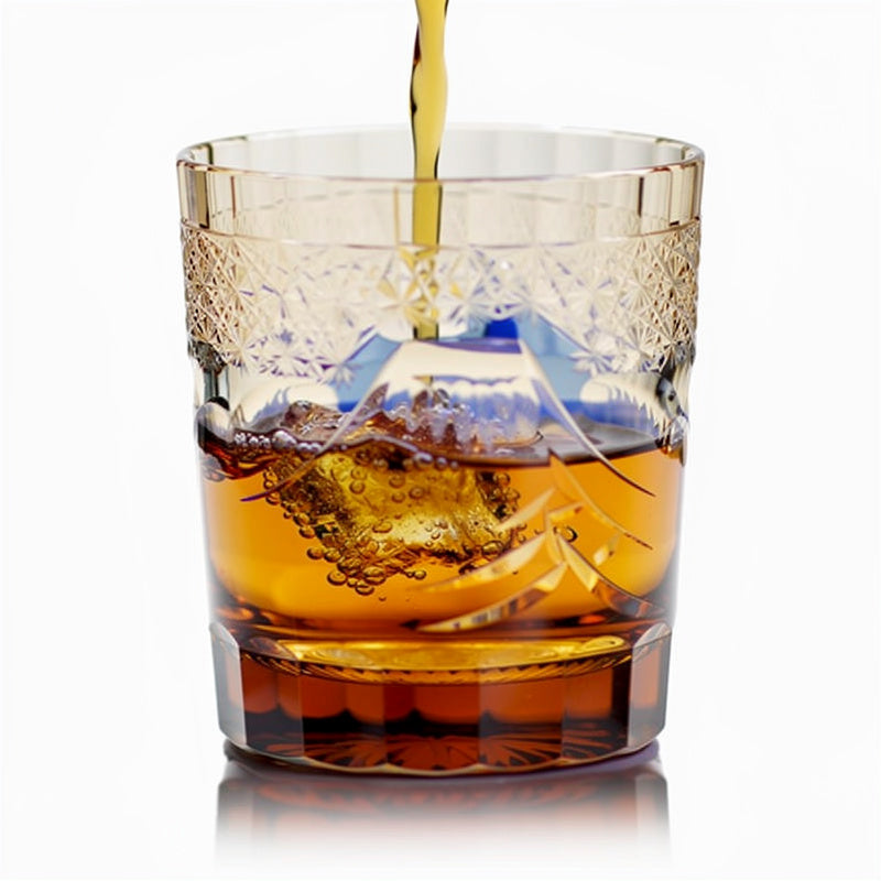 Cobalt Mountain Glass Whiskey Glass