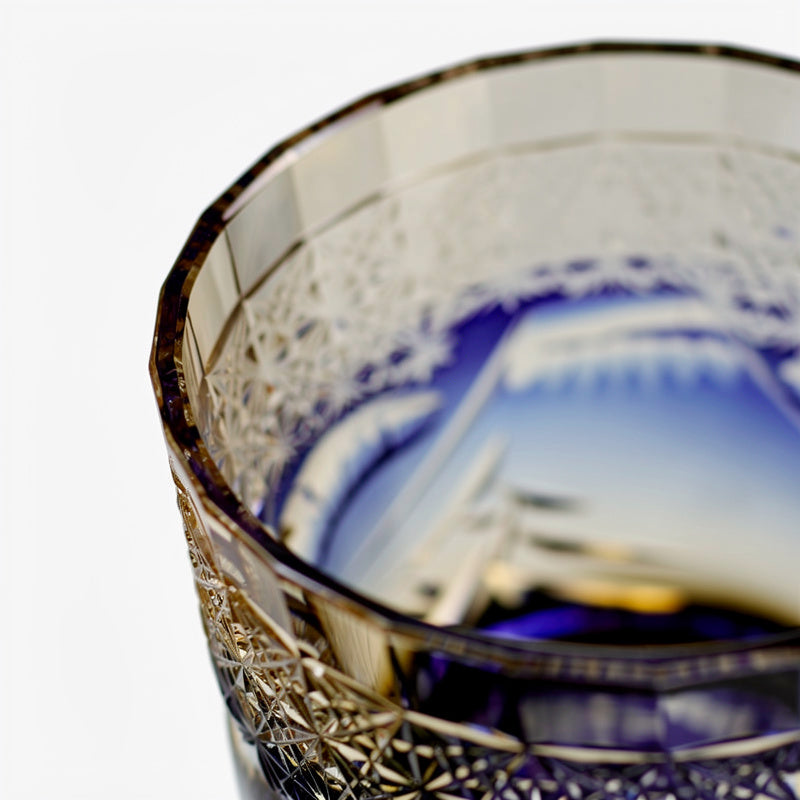 Cobalt Mountain Glass Whiskey Glass