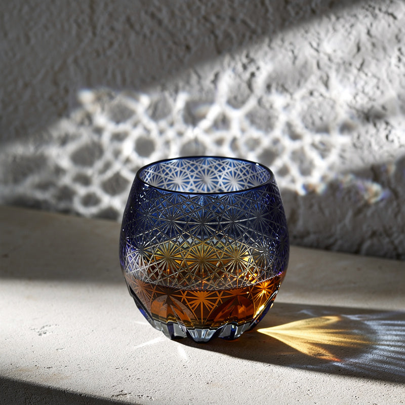 Cobalt Orb Whiskey Glass
