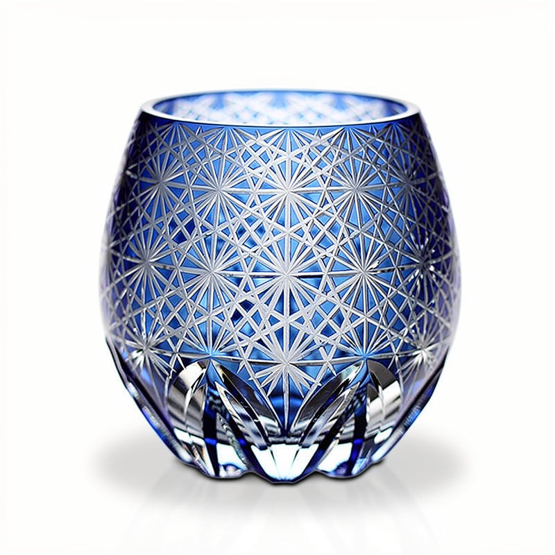 Cobalt Orb Whiskey Glass