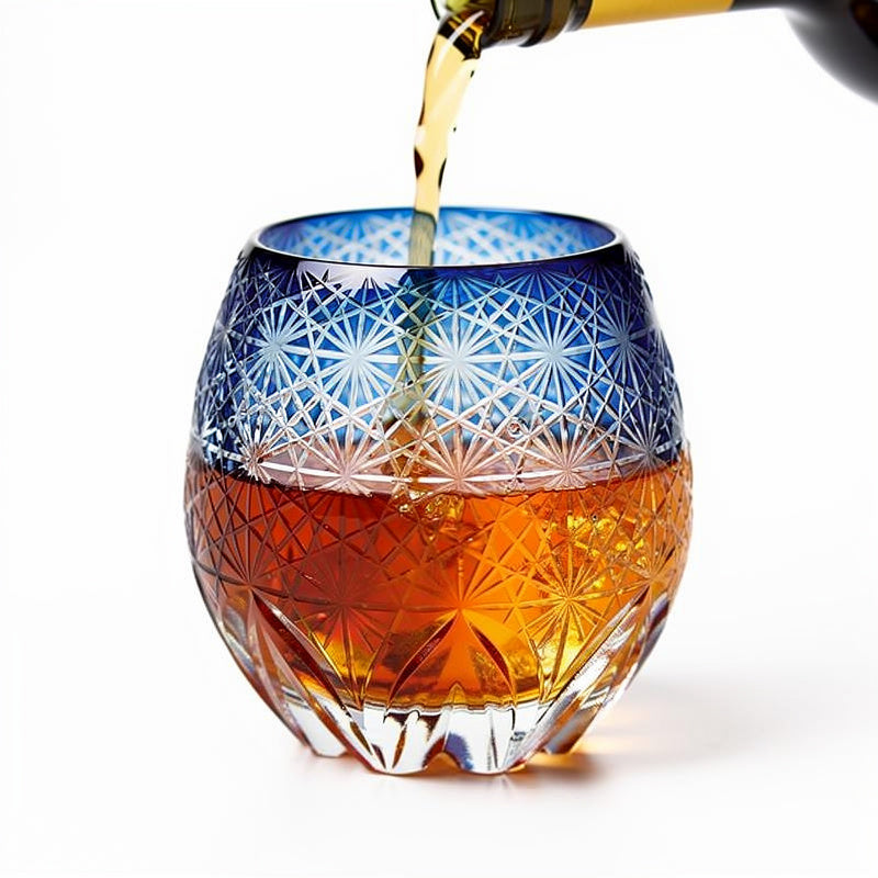 Cobalt Orb Whiskey Glass