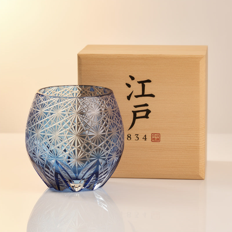Cobalt Orb Whiskey Glass
