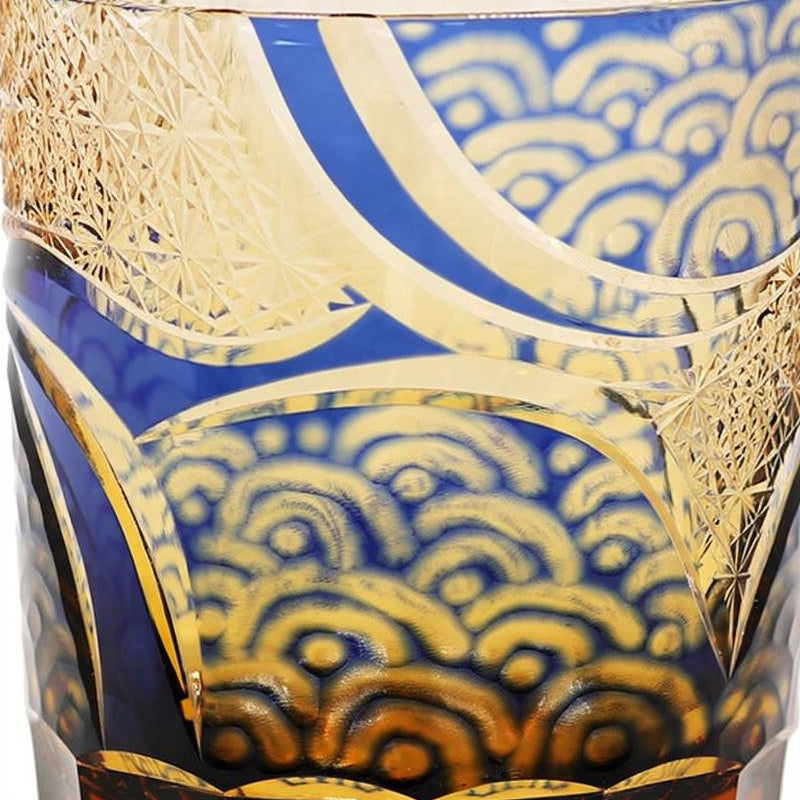 Cobalt Overlay Whiskey Glass