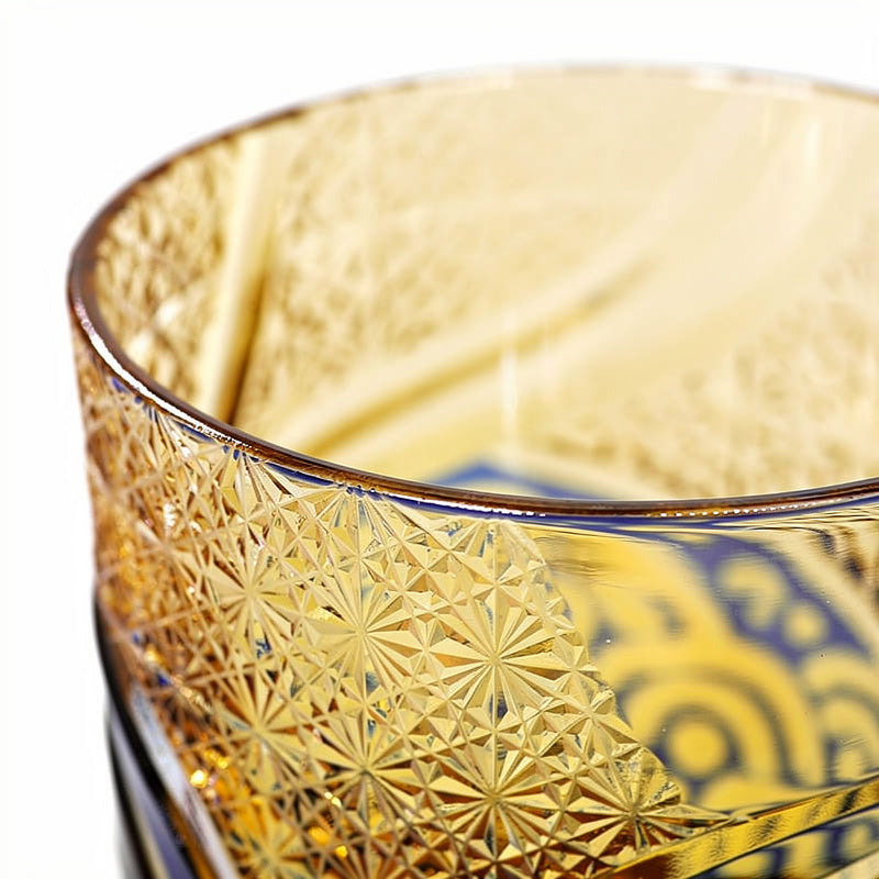Cobalt Overlay Whiskey Glass
