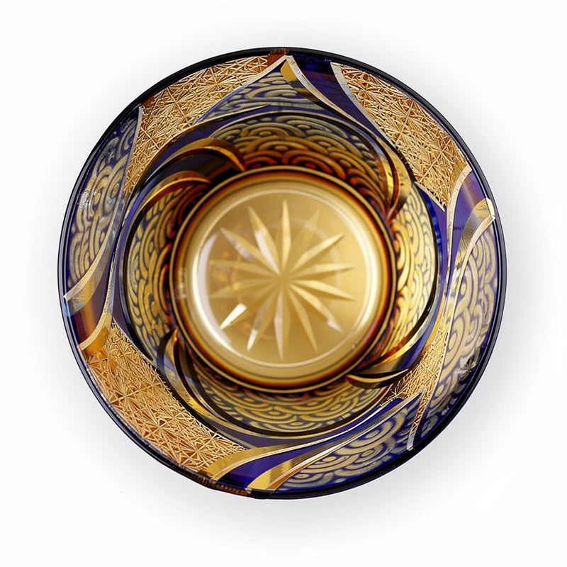 Cobalt Overlay Whiskey Glass
