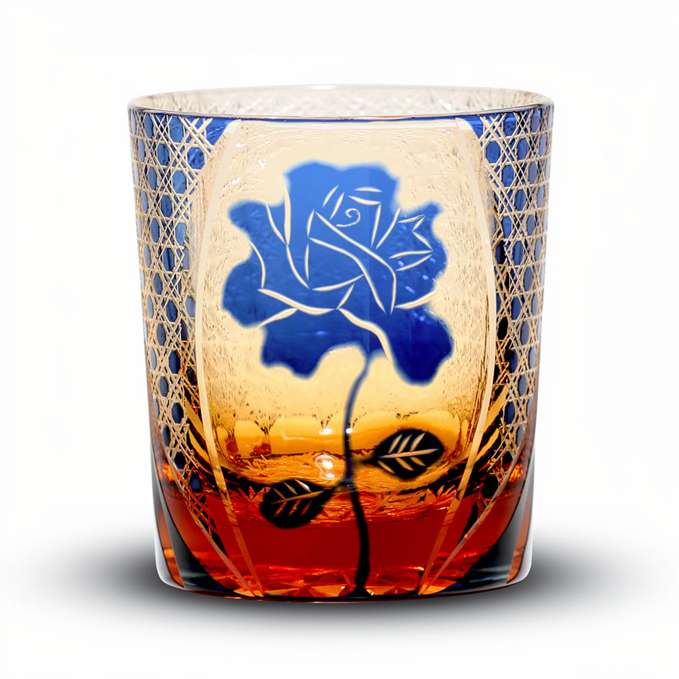 Cobalt Petal Whiskey Glass