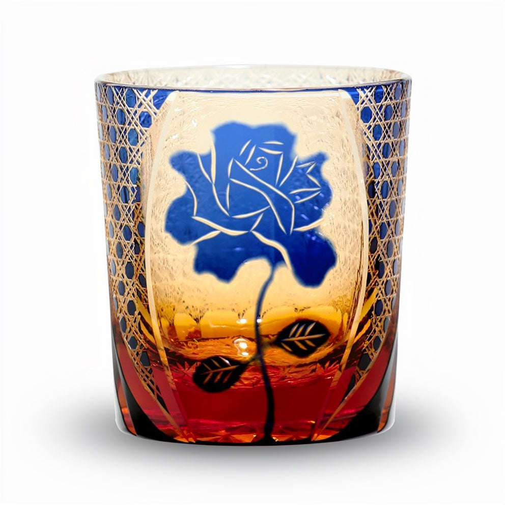 Cobalt Petal Whiskey Glass