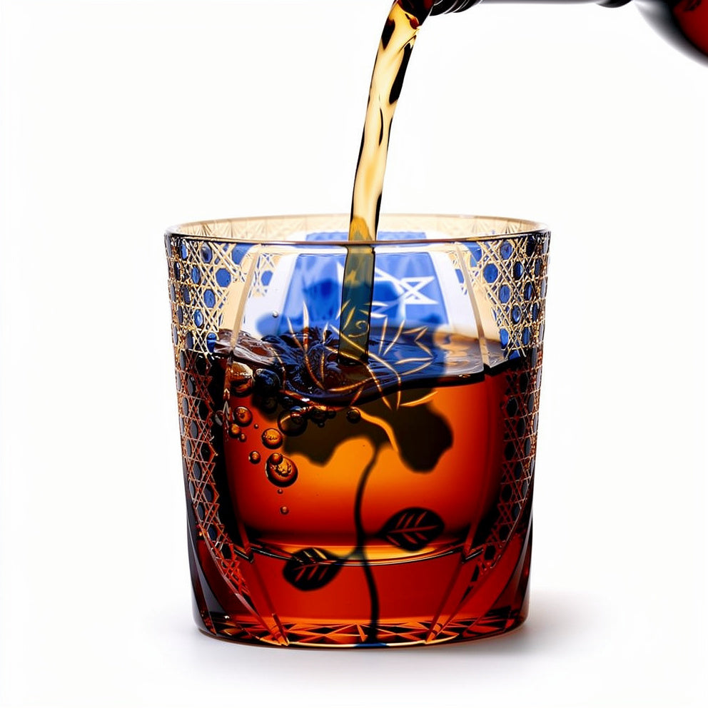 Cobalt Petal Whiskey Glass