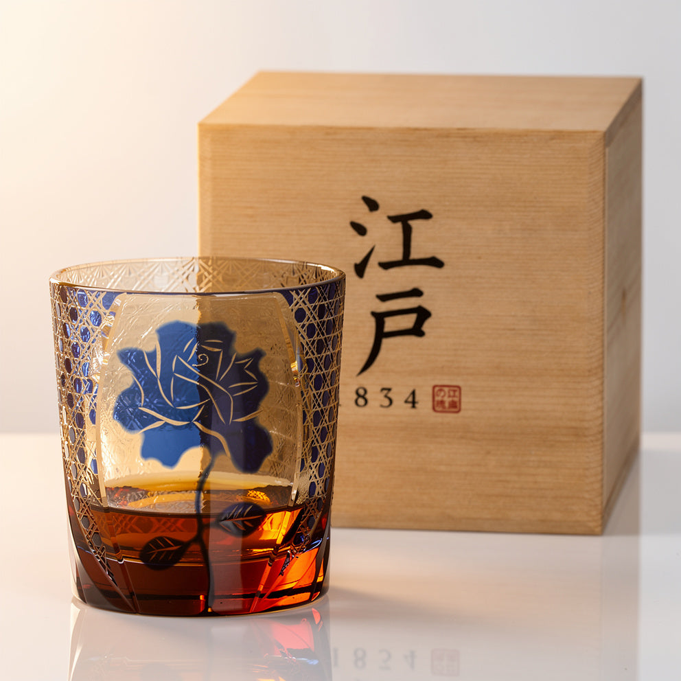 Cobalt Petal Whiskey Glass