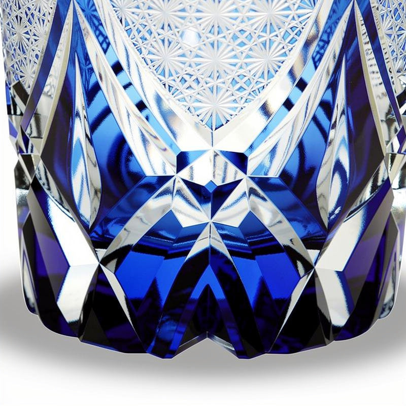 Cobalt Rim Light Whiskey Glass