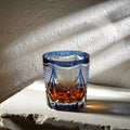 Cobalt Rim Light Whiskey Glass
