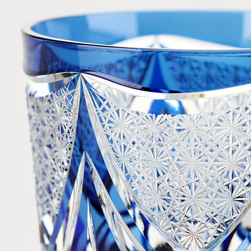 Cobalt Rim Light Whiskey Glass