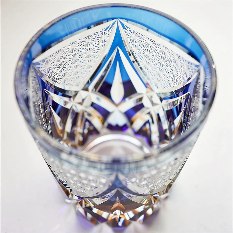 Cobalt Rim Light Whiskey Glass