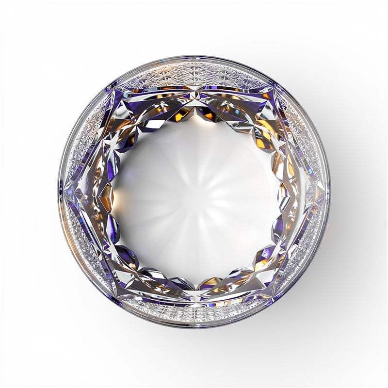 Cobalt Rim Light Whiskey Glass