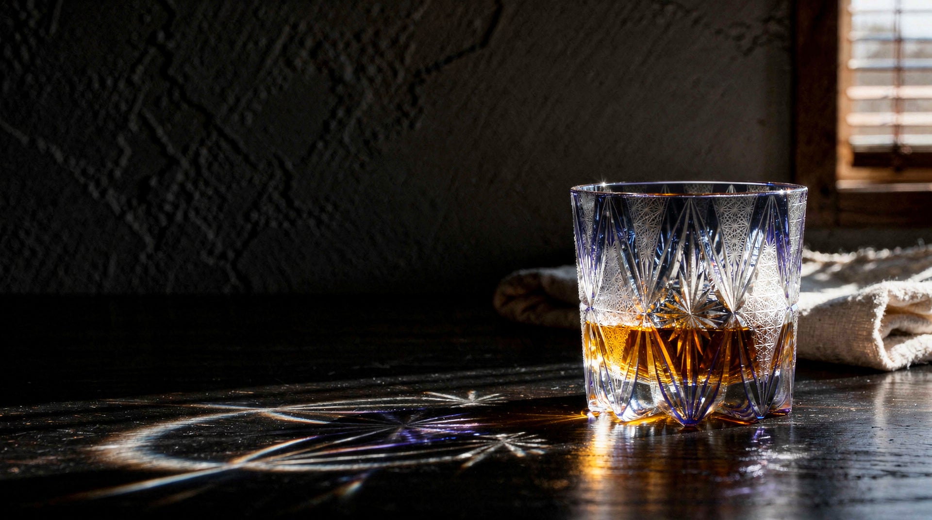 EDO 1834 Cobalt First Pour whiskey glass, homepage hero
