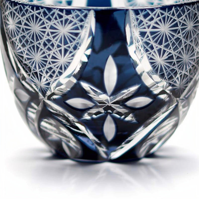 Ink Flower Sake Glass, body cut on #f1f1f1