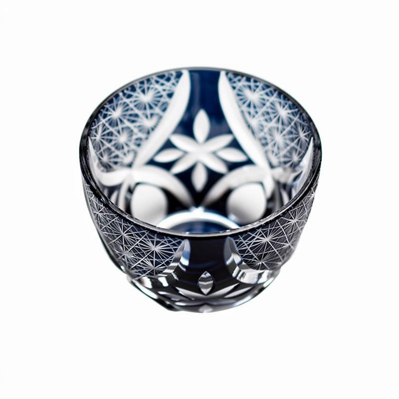 Ink Flower Sake Glass, interior oblique on #f1f1f1