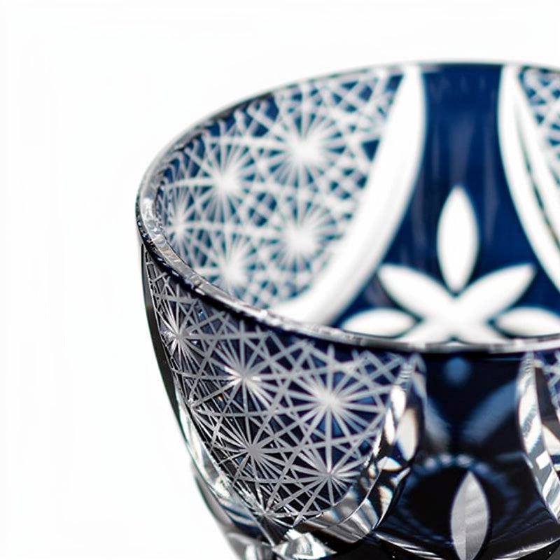 Ink Flower Sake Glass, rim down on #f1f1f1