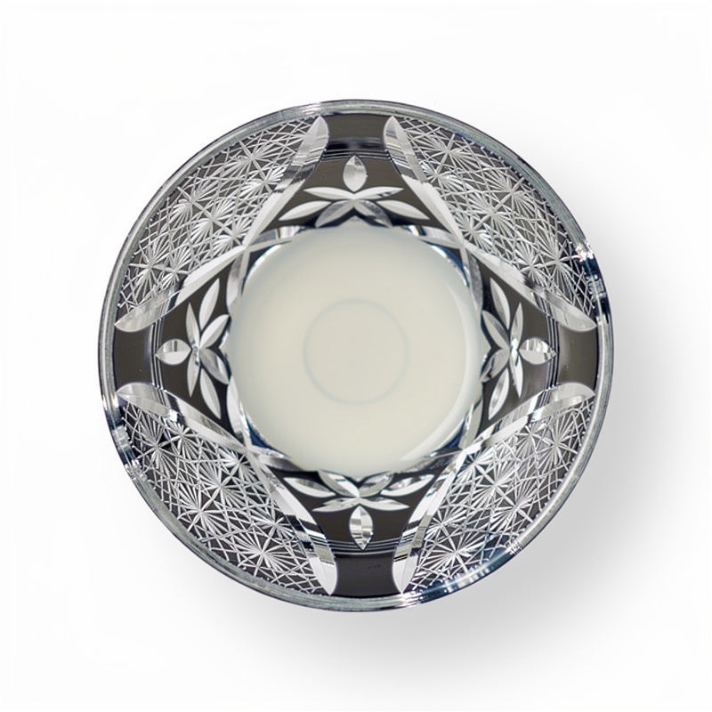 Ink Flower Sake Glass, top down on #f1f1f1