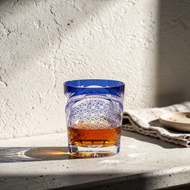 Mist Blue First Pour Whiskey Glass