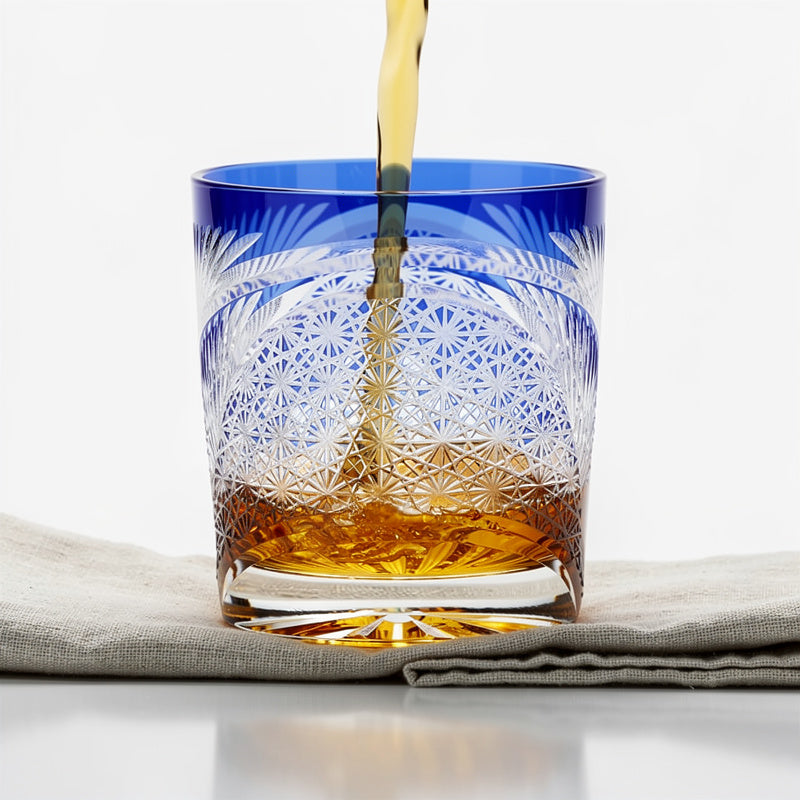 Mist Blue First Pour Whiskey Glass