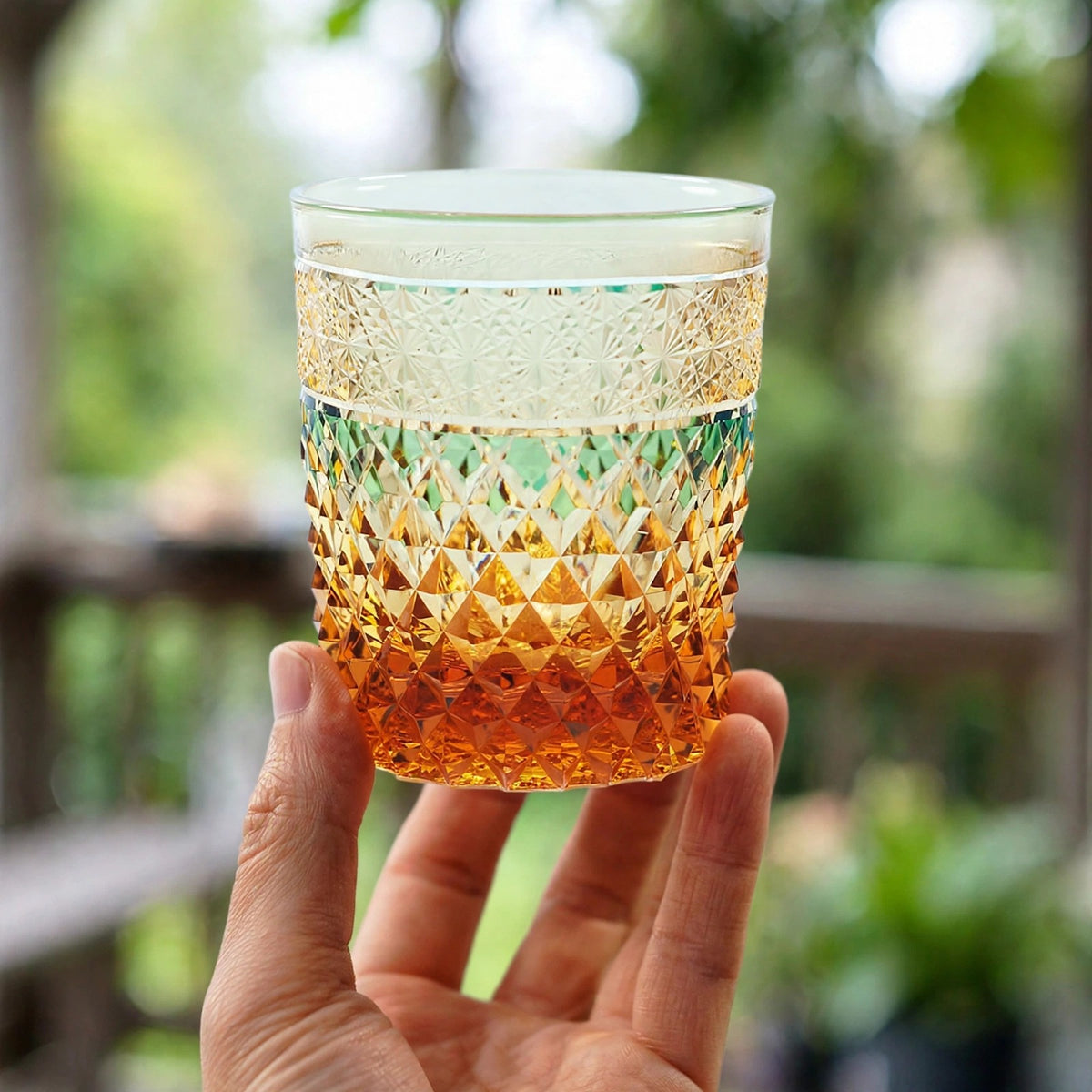 Pine Bamboo Whisky Glass, hand held proof of use