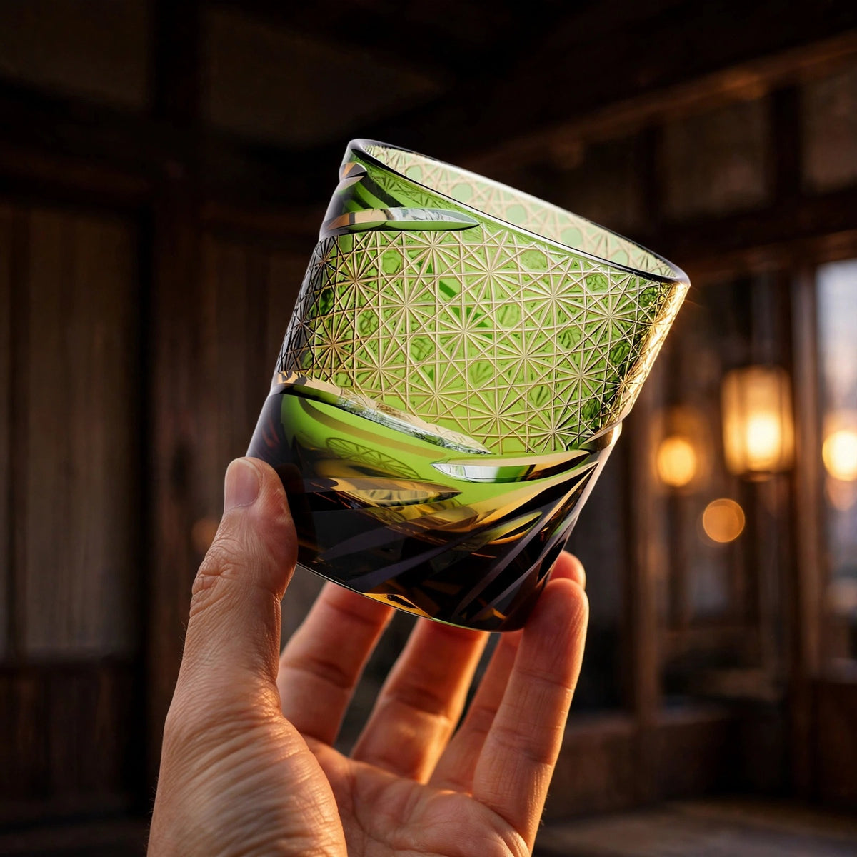 Pine Wind Whisky Glass, hand held proof of use