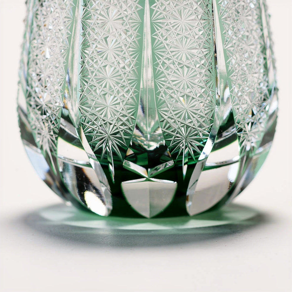 Pine First Pour Sake Glass, close view of the body cut