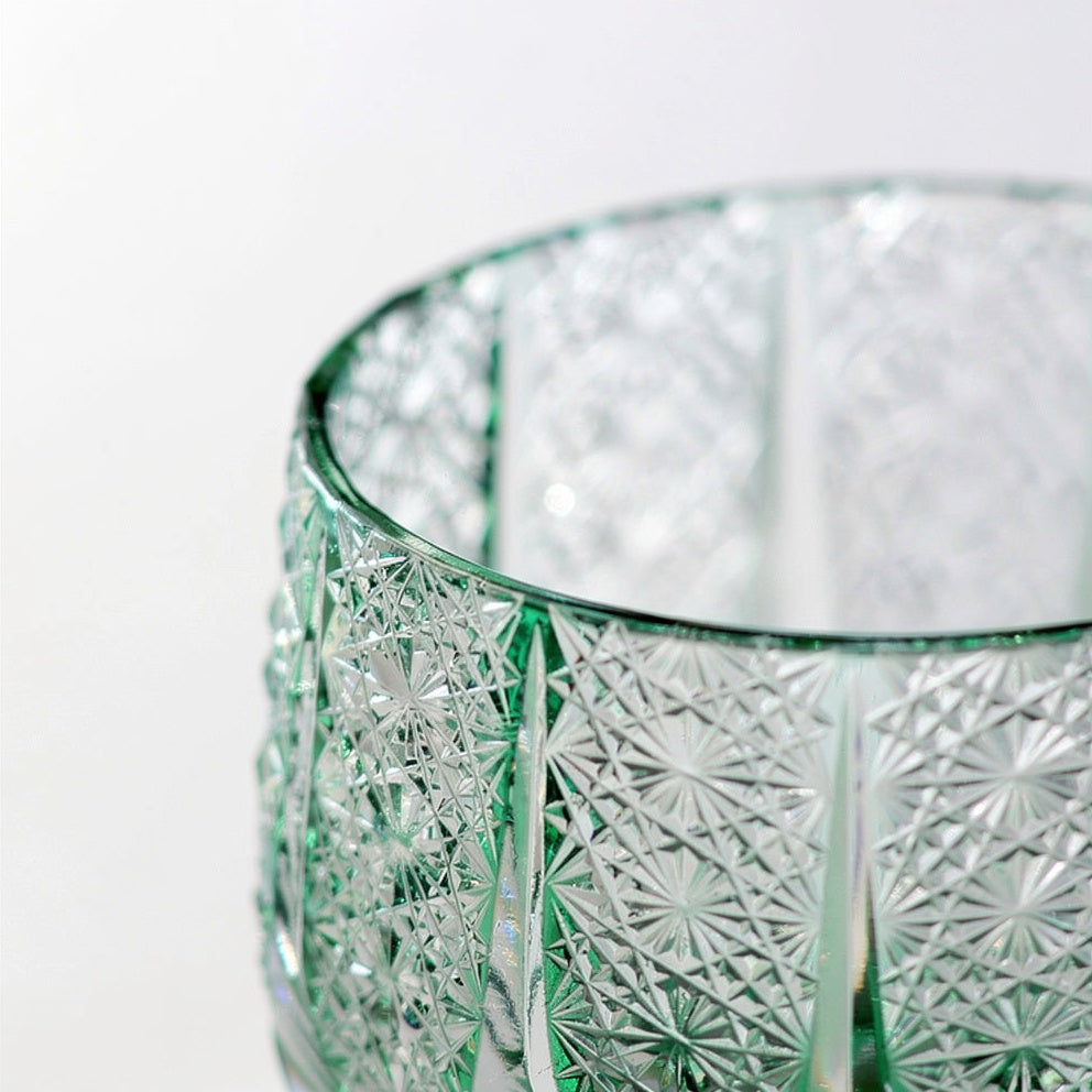 Pine First Pour Sake Glass, rim and interior view