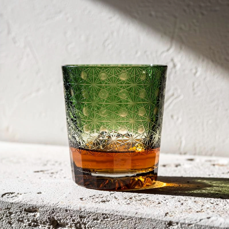 Pine Grid Whiskey Glass