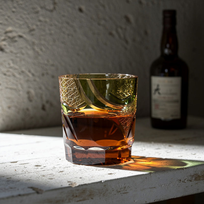 Pine Overlay Whiskey Glass