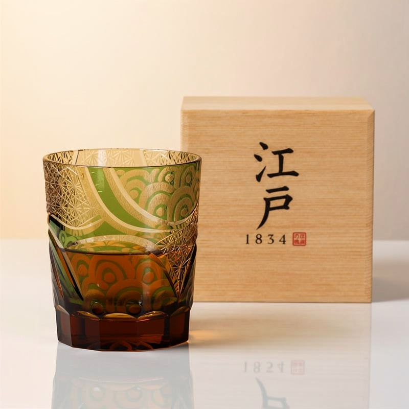 Pine Overlay Whiskey Glass