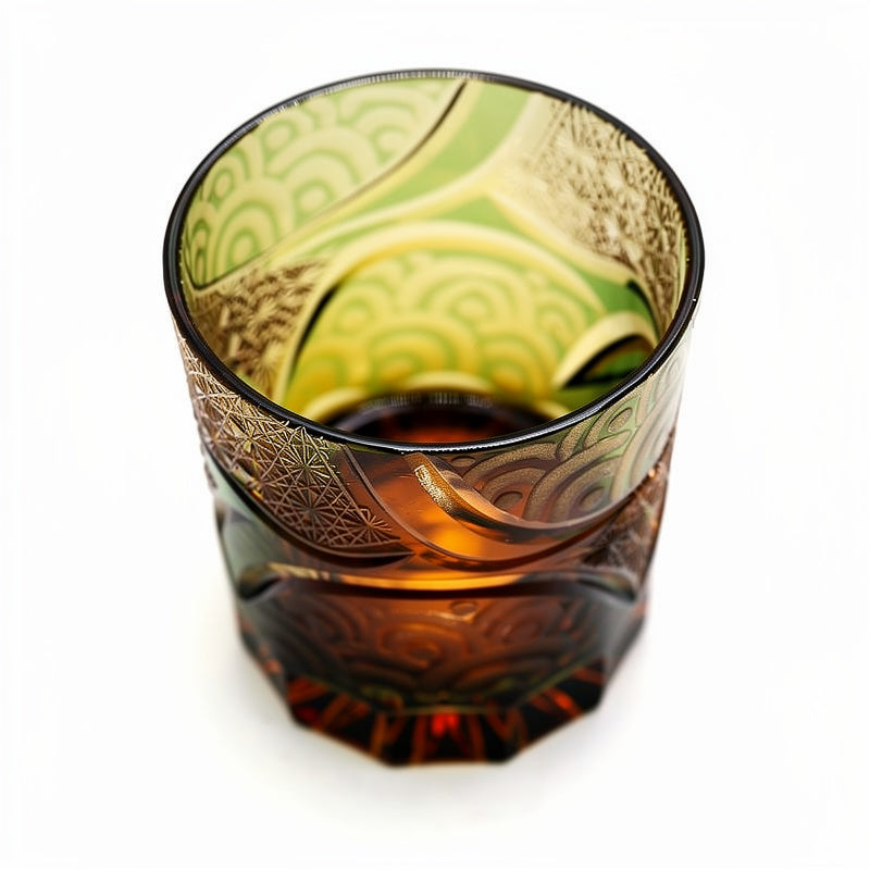 Pine Overlay Whiskey Glass