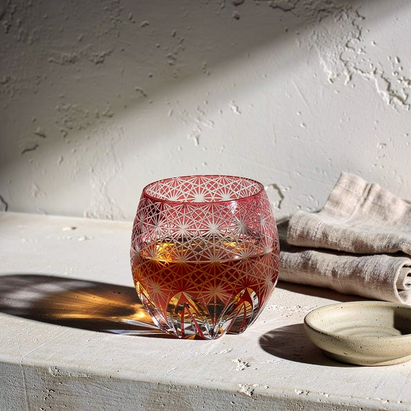 Ruby Base Whiskey Glass