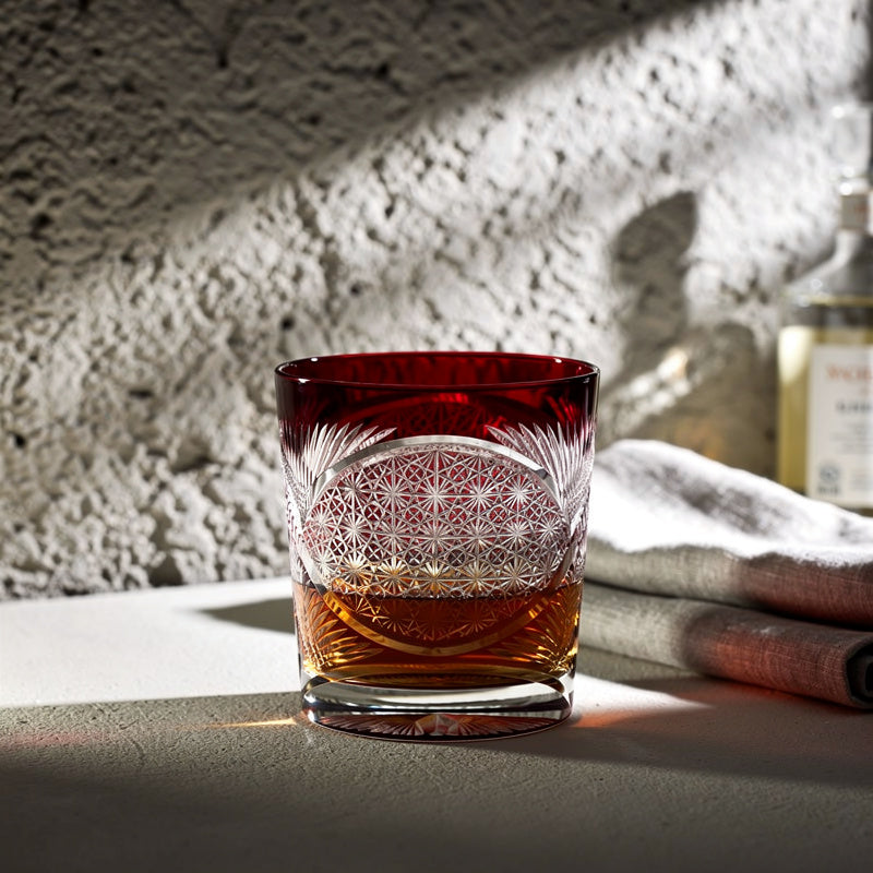 Ruby Facet Whiskey Glass