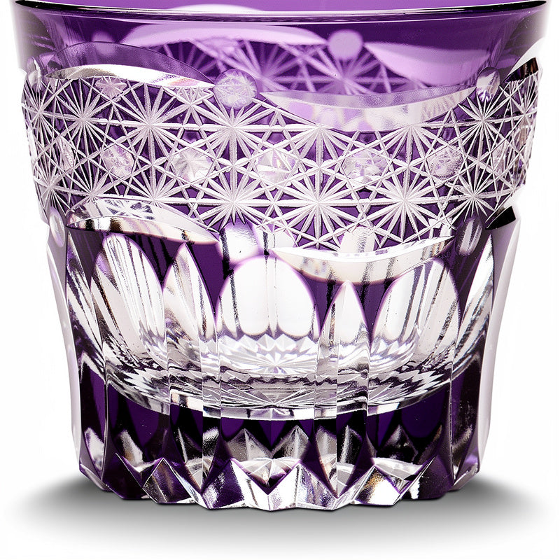Purple Kiku-tsunagi First Pour Whiskey Glass