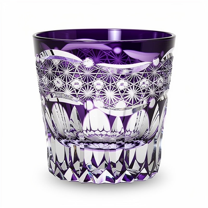 Purple Kiku-tsunagi First Pour Whiskey Glass