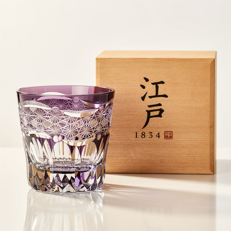 Purple Kiku-tsunagi First Pour Whiskey Glass