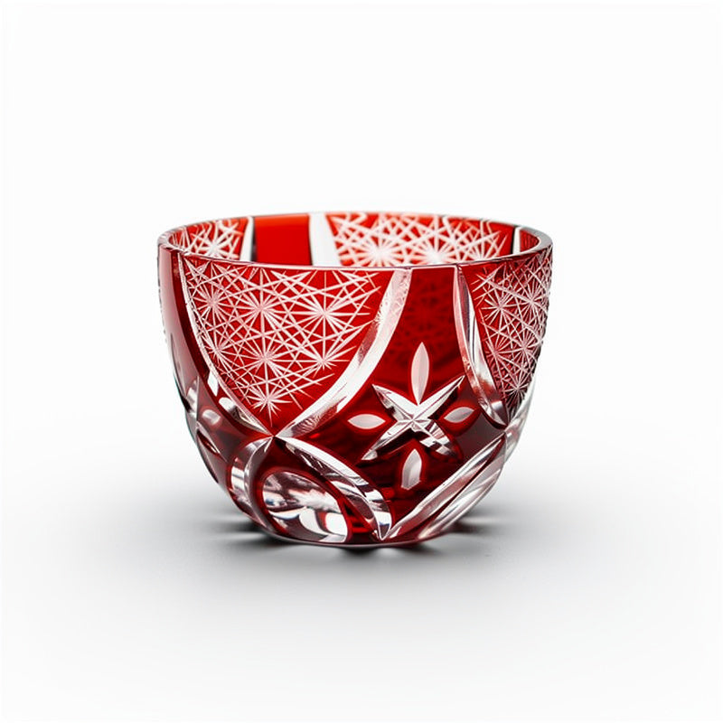 Ruby Flower Sake Glass, front full on #f1f1f1