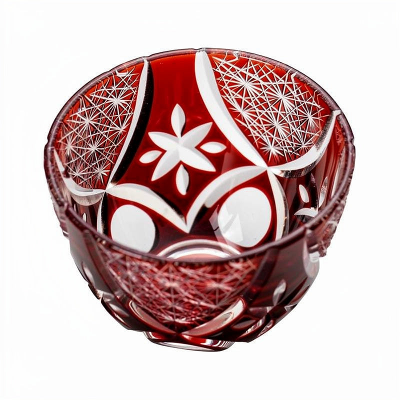 Ruby Flower Sake Glass, interior oblique on #f1f1f1
